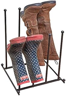 Garden Life Two Tier Boot Stand Storage Rack Indoor/Outdoor Wellington, Walking, Riding Boots (4 Pairs)