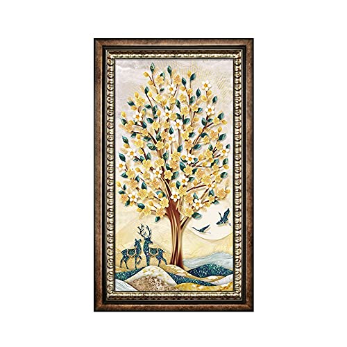 Peinture diamant 5D kit complet arbre doré idée cadeau originale