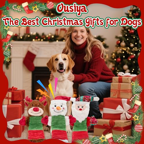 Juguetes mordibles navideños para perros grandes, set x3 miniatura 6