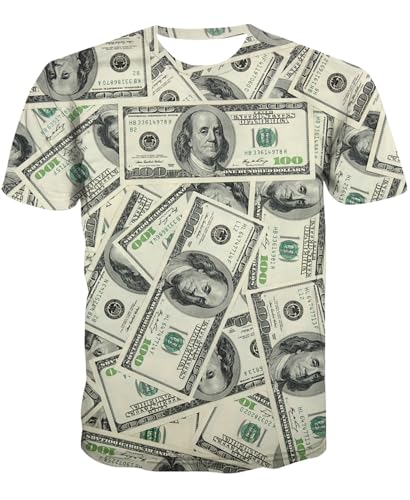 KYKU Dollar T-Shirt Men USA Money 3D Funny Cool Mens Clothing (XX-Large)