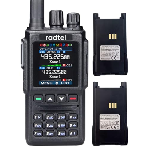 Radio Radtel RT-7D DMR, Talkie-walkie numérique/analogique bibande UHF/VHF avec 4000 canaux, 10000 Groupes de Conversation et 500 000 Contacts