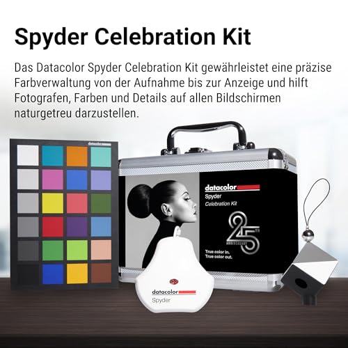 Datacolor Spyder Celebration Kit – Spyder 2024 Monitorkalibrierung, Spyder Cube & Spyder Checkr 24 - Komplettes Farbmanagement für Fotos - Farbgenauigkeit in der Fotografie von Aufnahme bis zum Druck