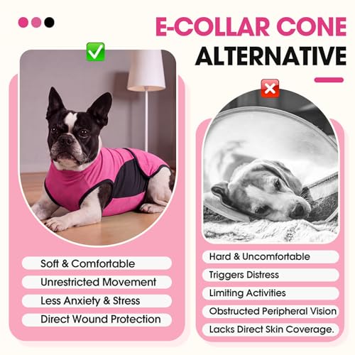 Image of IDOMIK Dog Surgery Recovery Suit for Spay Neuter, E-Collar Cone Alternative | Easy to Wear, Breathable & Protective, Adjustable Dog Onesie for Small Medium Large Dogs, Anti Licking Abdominal Wounds