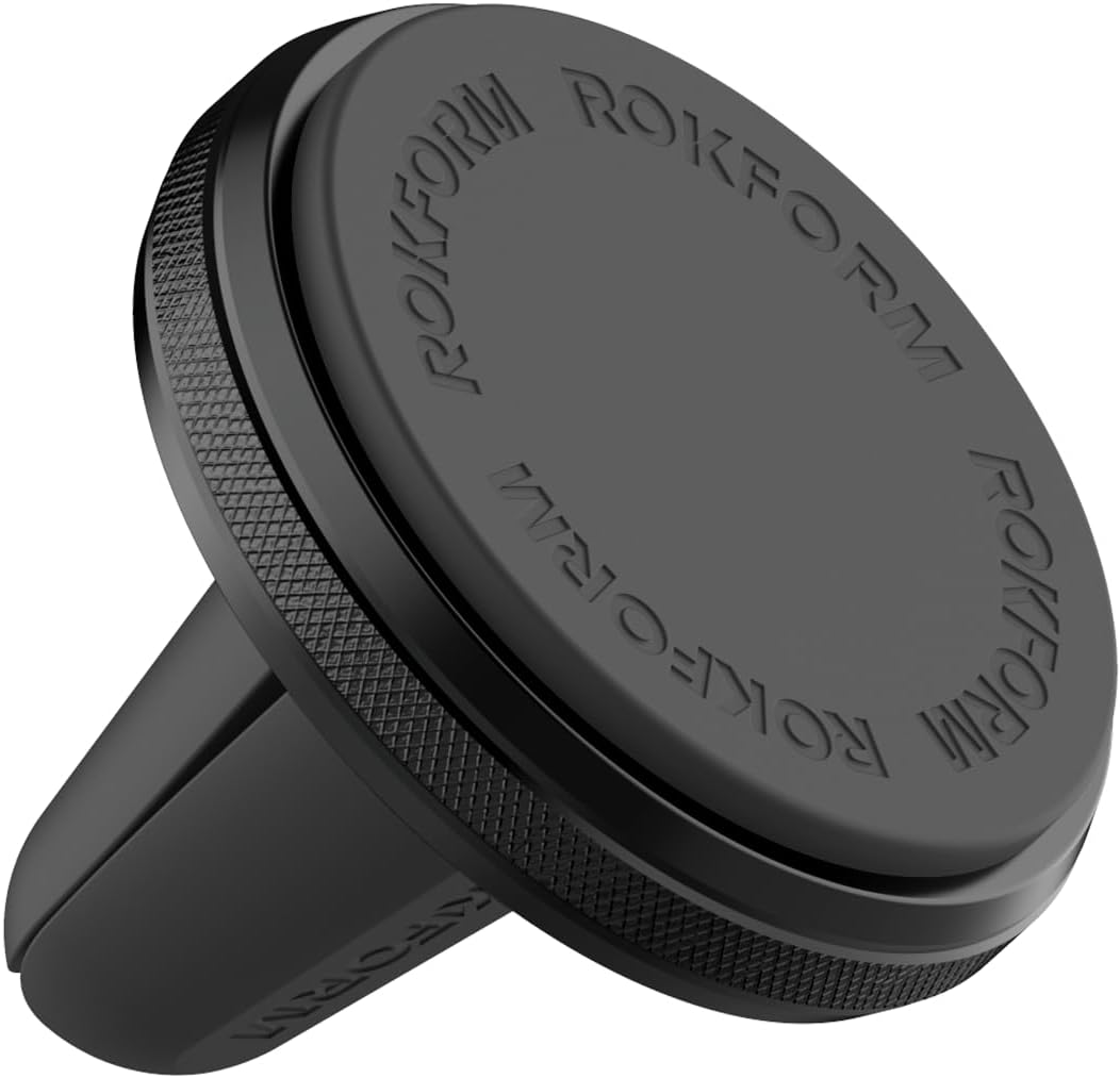 Rokform - Magnetic Air Vent Mount, Super Grip Car Truck & Van Vent Clip, Aluminum Cell Phone Holder, Removable Vent Magnet Mount, Specially Designed for Rokform Cases (Black)