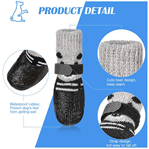 Weewooday 2 conjuntos de botas para cães e meias impermeáveis para gatos, botas de chuva, neve, para