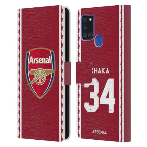 Samsung A21s étui portefeuille Arsenal FC Granit Xhaka cuir