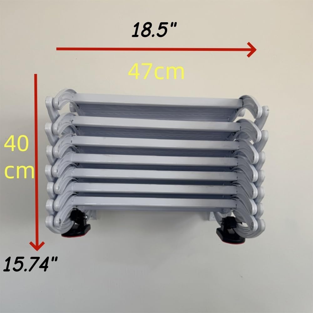 Einziehbare, Faltbare Dachbodenleiter, Teleskop-Dachbodenleiter mit Pull-Down-System, Dachboden für drinnen und draußen, an der Wand montierte Dachbodentreppe, Zugangsleiter(4 Steps 130CM)