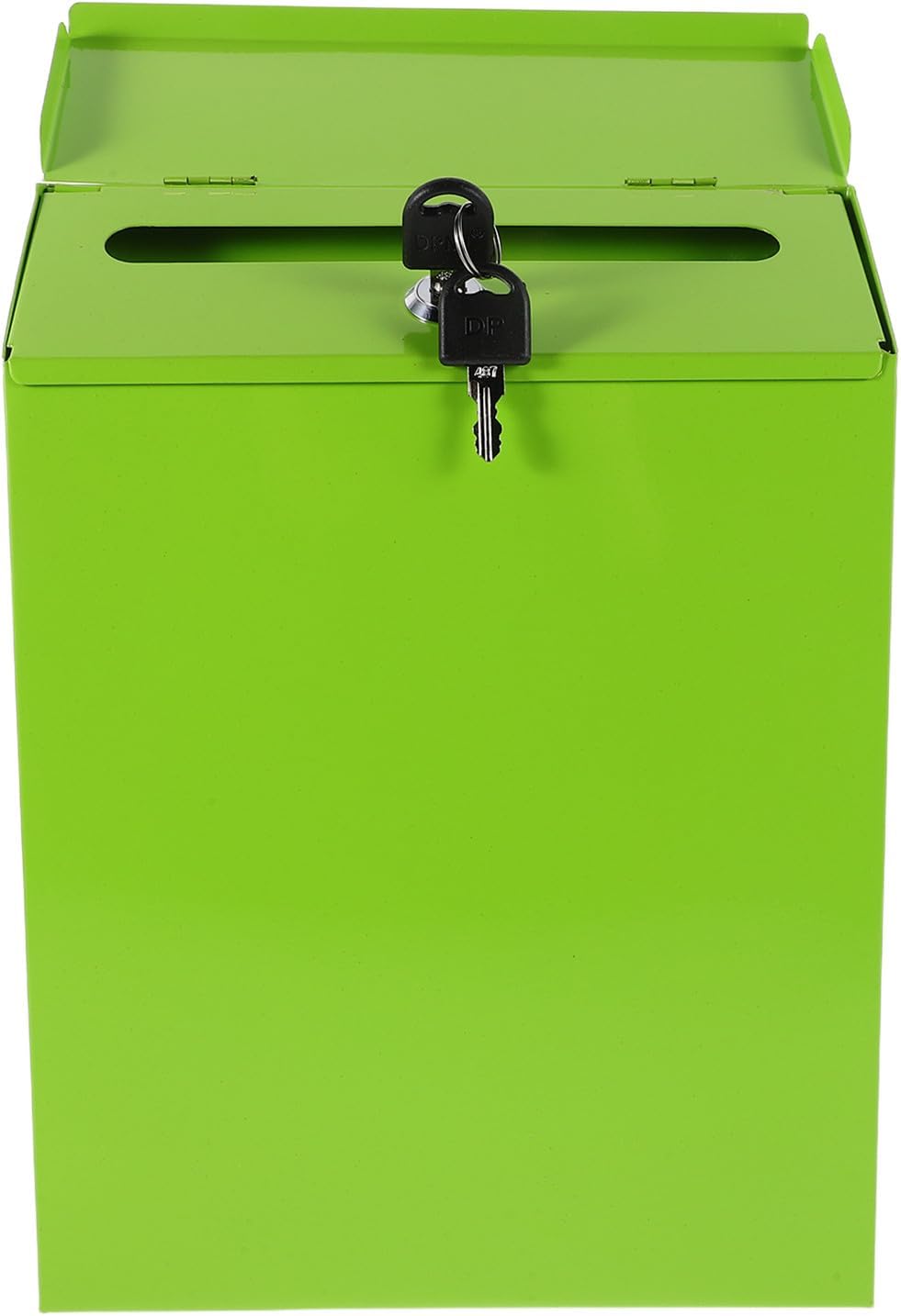 Zerodeko Vintage Iron Wall Mount Suggestion Box with Lock, Green Retro Mailbox for Office, Home, Classroom Secure Comment and Letter Collection, Decorative Mounted Mailbox