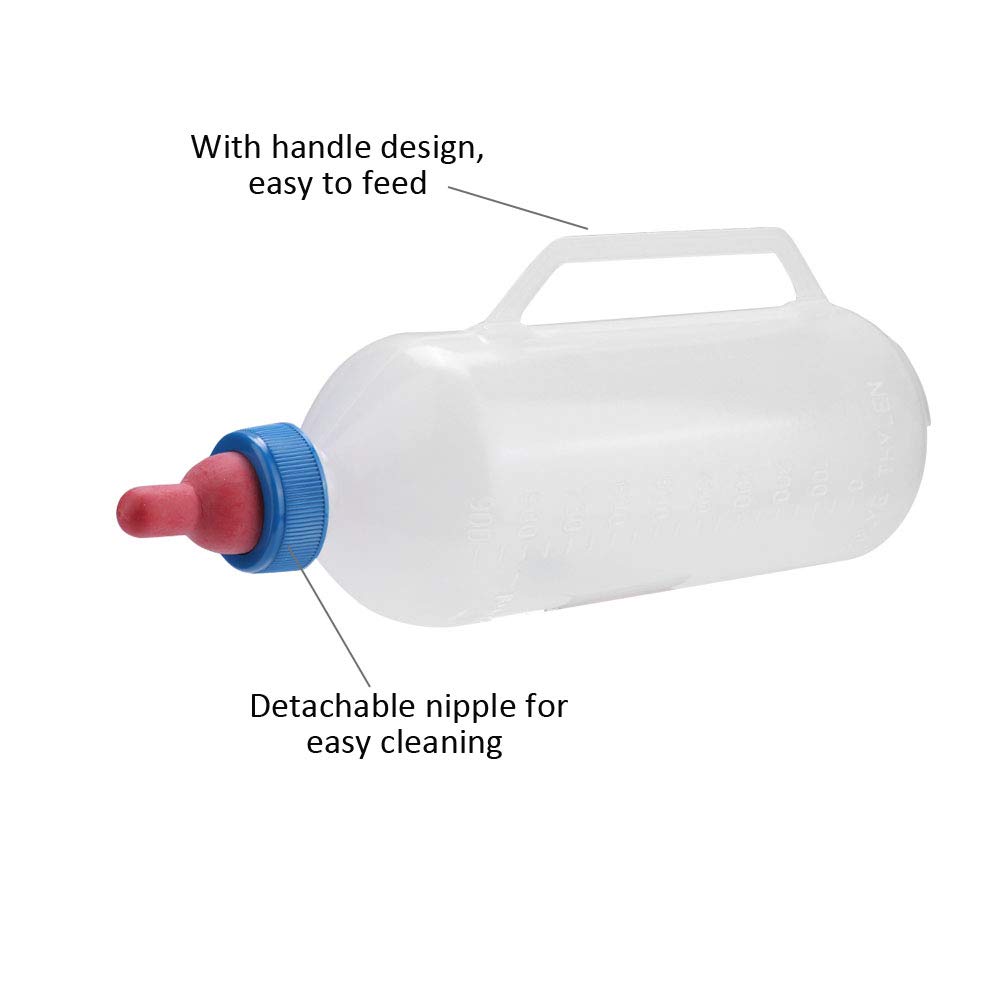 Lammmilchflasche duzforei Baby Goat Bottle 1,5L kostengünstige verdickte Baby-Ziegen-Flasche Gumminippel mit abnehmbarem Nippel für Babyziege für Farm für Lämmer aufzuchtflasche lamm Butelki