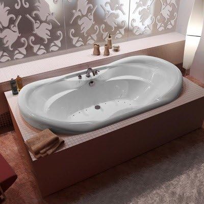 Antigua 41 x 70 x 23 Oval Air Jetted Bathtub Color/Trim/Tile Flange/Pump: White/Polished Chrome/No/Right