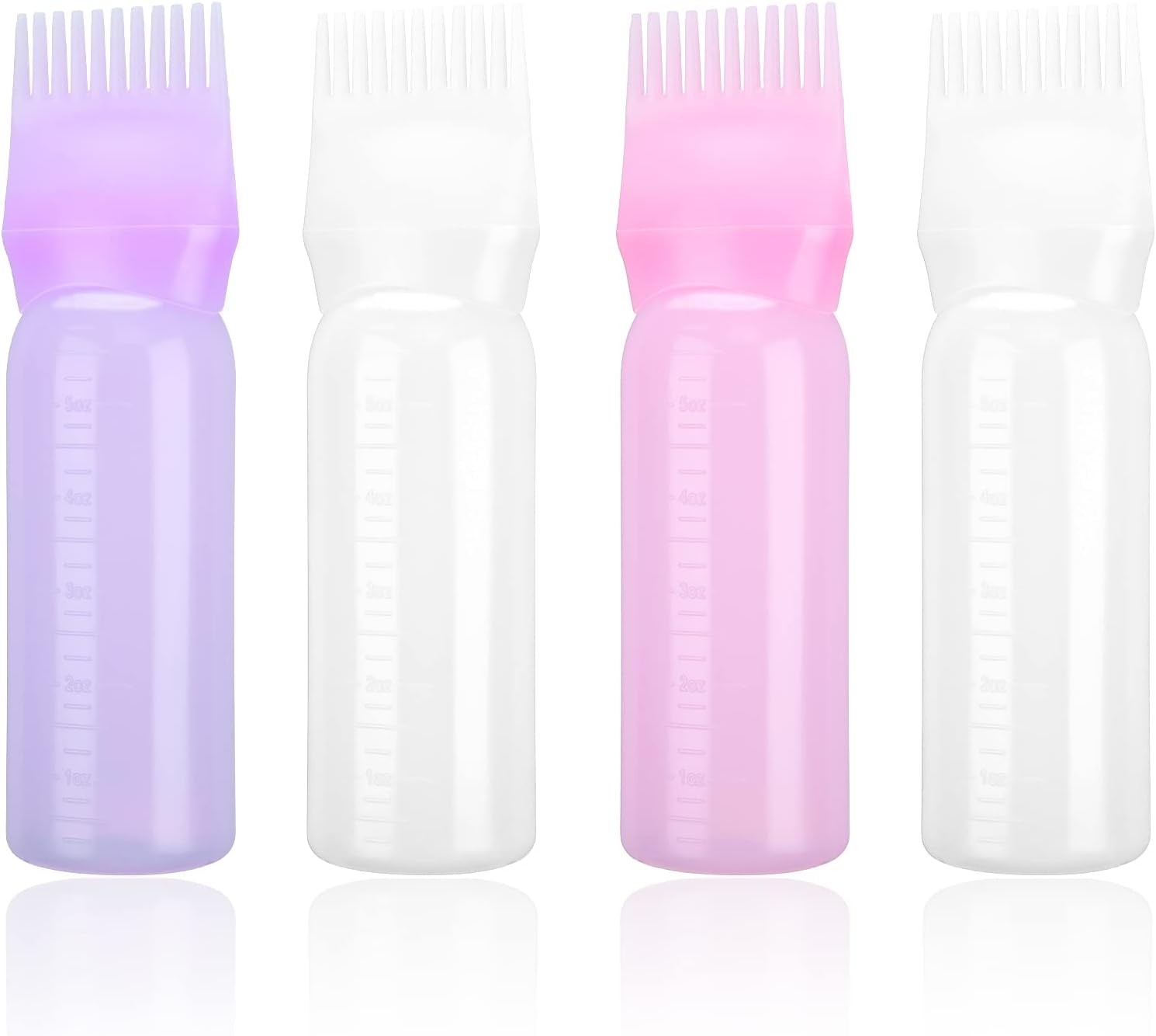 FRIUSATE 4 Pieces Bottle Hair Dye Brush Bottle Root Comb Applicator
