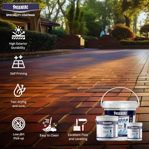 Image of SHEENLAC Floor Paver Coat Paint, Multi-Color Paver Coat Paint Durable, Weather-Resistant Outdoor Concrete & Stone Coating for Patios. (WB ACR BLACK)