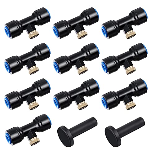 HUAZIZ Système D'irrigation Système de Brumisateur Extérieur Kit,Buse de Pulvérisation en Laiton pour Jardin,Atomiseur Buse,Avec 10 Buses pour Jardin...