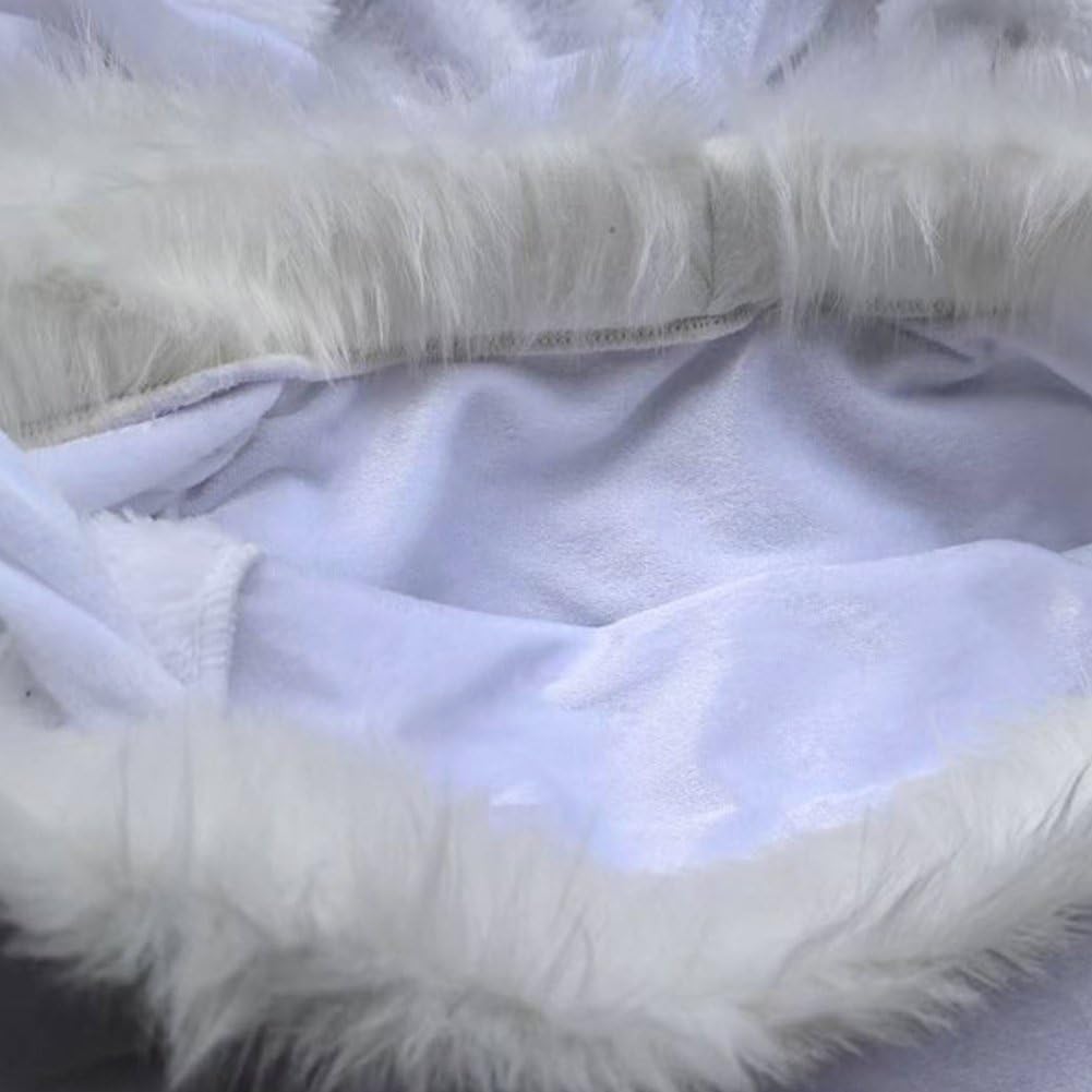 Cape Hanfu Traditionnelle d'automne d'hiver pour Femme, Style Chinois, avec Col en Fourrure Blanche. Idéale pour Le Carnaval Les Fêtes Costumées.