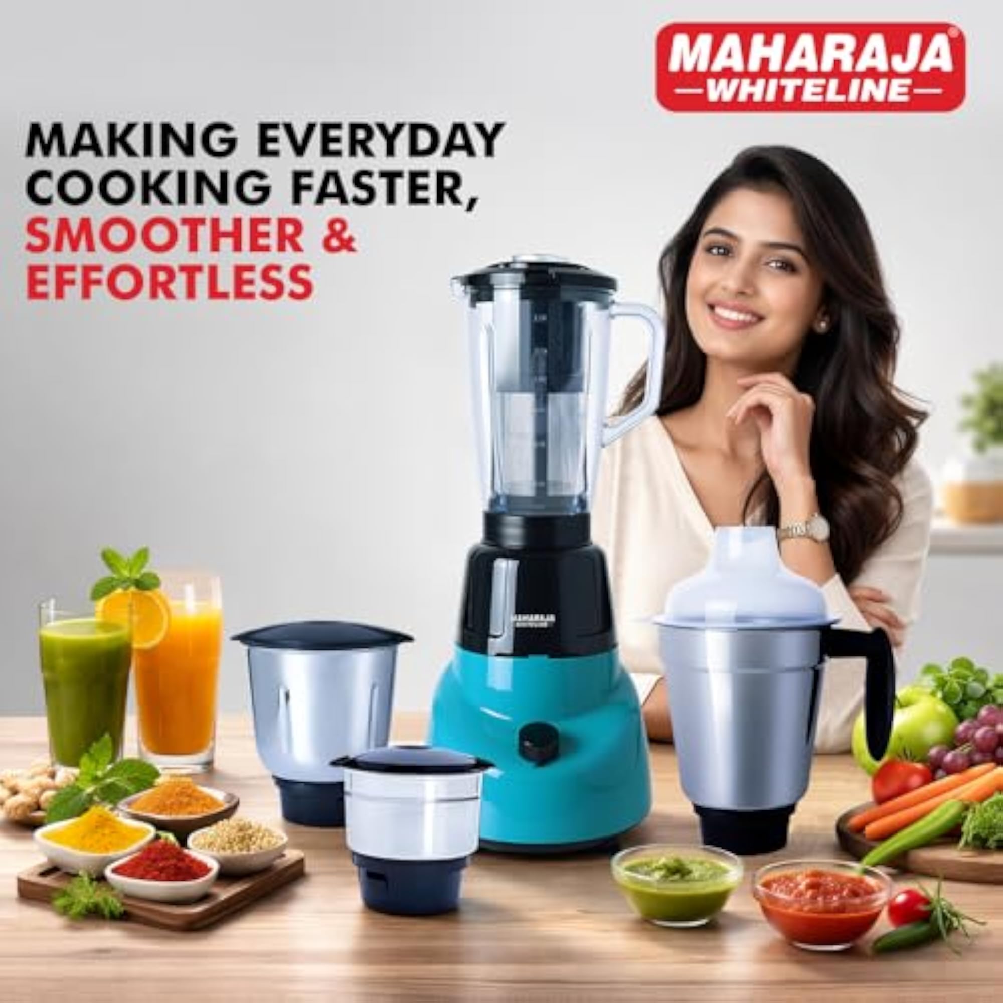 EliteBlade 750W Juicer Mixer Grinder with 4 Jars