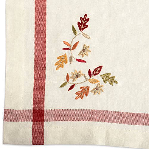 Dii 100% Cotton Table Runner Fall Leaves With Corner Border 14X108, #TOP1