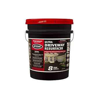 Jetcoat 8-Year Ultra Driveway Resurfacer, Protects and Renews Asphalt Pavement, Fast & Easy to Apply for Long Term Protection, Black 4.75 Gal.