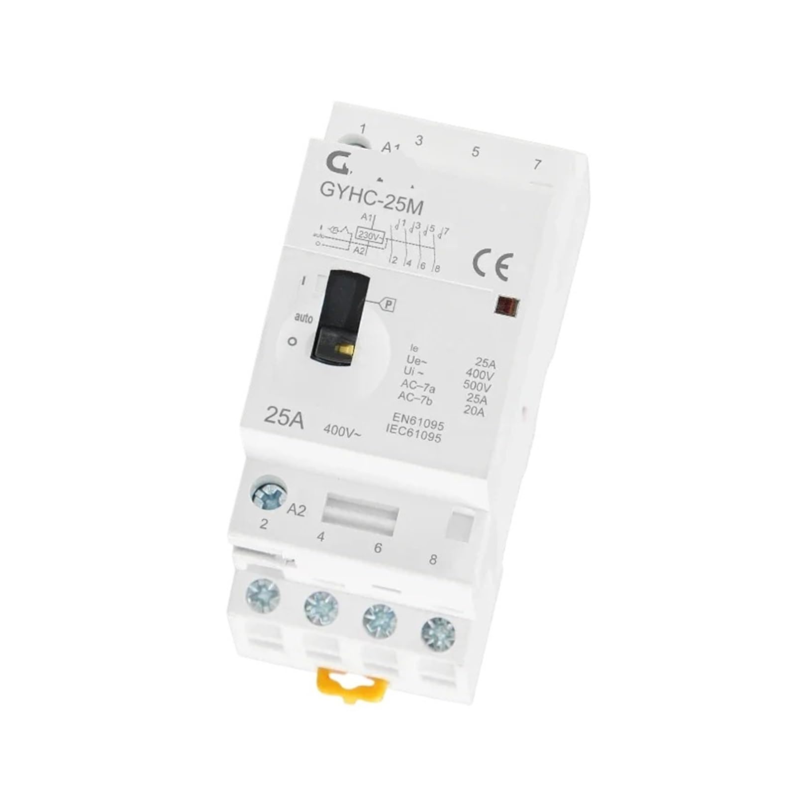 Contactor modular AC doméstico en riel Din, 4P 25A 4NO o 2NO2NC 220V/230V 50/60HZ(4P 25A 2NO2NC 220V)