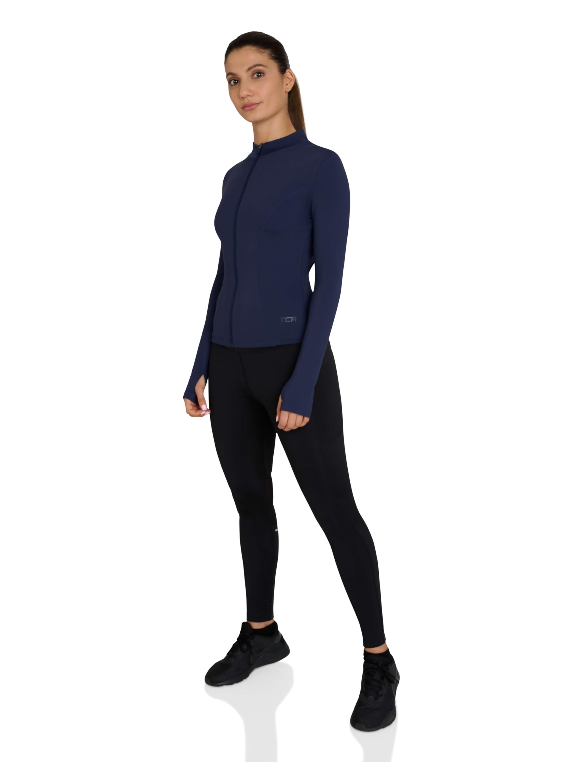 TCA Women’s Running Jacket – Long Sleeve Gym Tops Veste de course pour femme – Hauts de sport à manches longues, veste de sport zippée, vestes de sports légères pour femme