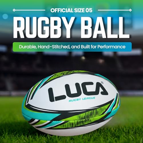 Image of LUCA Rugby Ball Sizes 3, 4 & 5 Hand Stitched Super Grip 3-Ply Construction