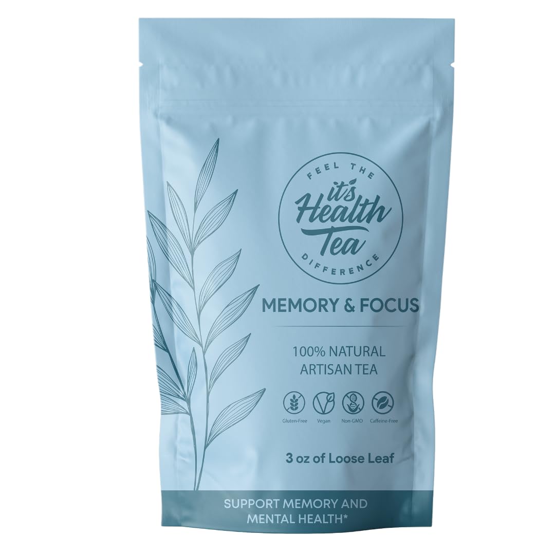 Memory & Focus Tea Blend: Gotu Kola, Eleuthero Root, Ginkgo, Ho Shou Wu, Peppermint, Damiana, Calendula, Lemongrass, Licorice Loose Leaf 3oz for Clarity & Focus Support