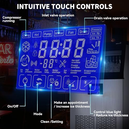 Yitahome MAYIHJNCSS Upgraded Commercial Ice Maker Machine, 150Lbs/24H Large Ice Maker Under Counter With 33Lbs Storage Bin, Outdoor Free Standing Undercounter Ice Machine thumb #2