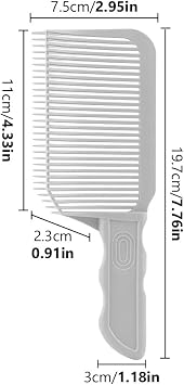 2PCS Barber Gradient Positioning Combs, Ergonomic Barber Fade Combs Professional Hair Cutting Comb Haircut Flat/Curved Positioning Clipper Comb for Blending Fades for Home, Salon