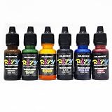 RIZY CRYSTAL PRIMARY COLORS PACK ? 6 COLORS - Transparent Epoxy Resin Pigments -Liquid Dye High Concentration Resin Colorant for Crafts Art Coloring, Painting, Jewelry DIY Making, Each 15ml