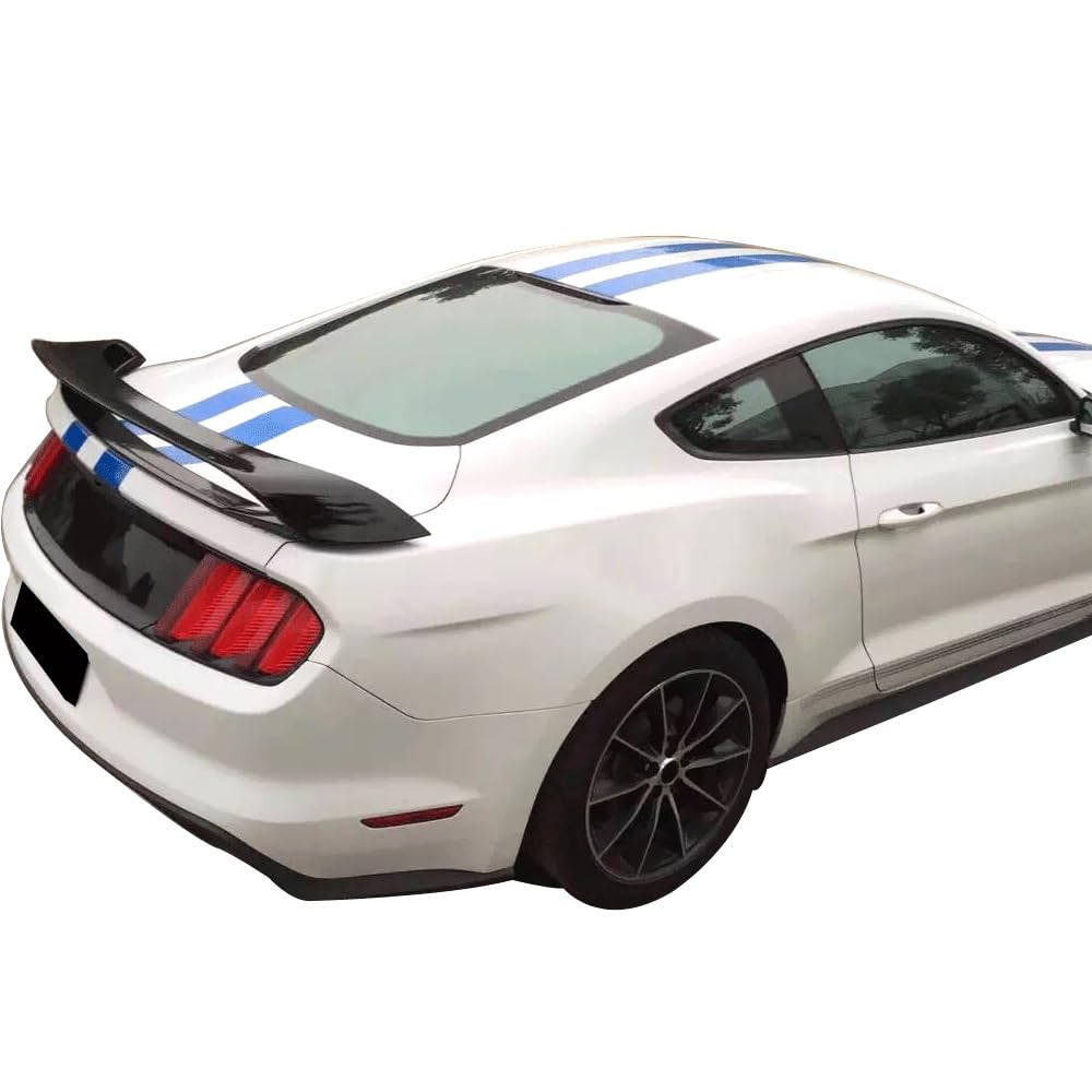 Pre-Painted Trunk Spoiler Compatible With 2015-2022 Ford Mustang Coupe & Convertible, GT350 Style Glossy Black ABS Plastic Rear Spoiler Wing Tail Lid Other Color available by IKON MOTORSPORTS, 2016