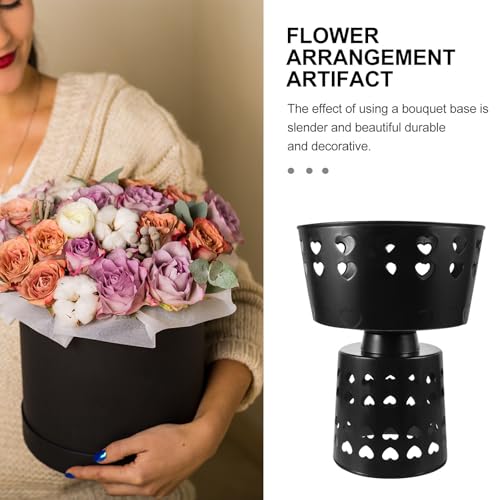 Base de bouquet facile à ranger Zerodeko : support pour fleurs plastique noir rigide