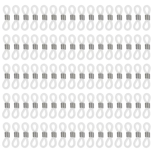 InnoHHustle 80 Stück Antirutsch Brillenkettenenden Brillenkette Verbindung Glasses Chain Connector Brillenkettenenden Brillenkettenhalter Brillenkette Brillenband Silikon Brillenverbinder