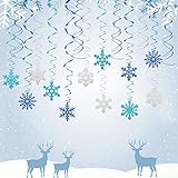adornos navideños frozen Amplia aplicación: nuestro remolino de techo colgante de copo de nieve se puede usar en fiestas navideñas, fiestas temáticas congeladas, fiestas temáticas de invierno, fiestas de fin de año y también en la decoración de muebles de invierno, lo que te hace sentir como si hubieras entrado en un país de las maravillas de fantasía, brindándote algo diferente. Decoración navideña.