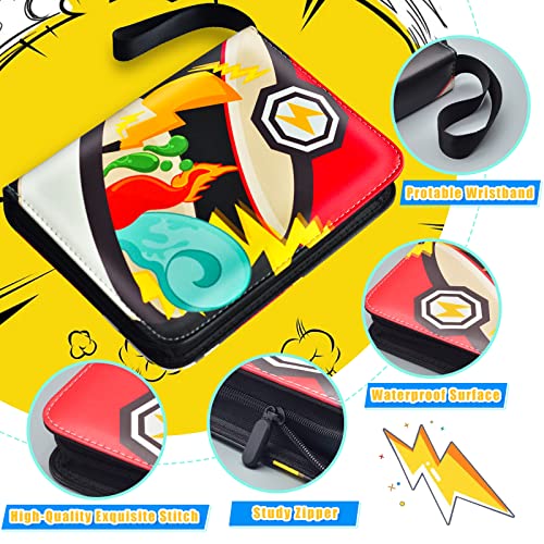Card Binder For Cards, Chelsond 4-Pocket Portable Card Collector Album Holder Book Fits 400 Cards With 50 Removable Sleeves, Trading Card Binder Display Storage Carrying Case For Tcg (4 Tails) #TOP1