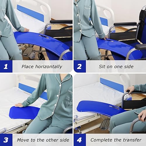 YHK Sliding Transfer Boards, Sliding Boards to Transfer to Wheelchairs, Seniors from Bed to Chair, Car, Slide Assist Device, Sliding Boards Hold up to 330 lbs (Blue) - Thumbnail 4