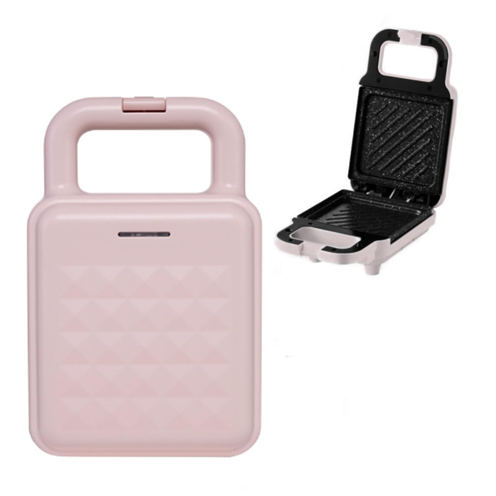 Sandwich Maker Tragbar – 600 W, Doppelseitige Heizung, Antihaftbeschichtet, 13,5x12,5 Cm, Mit EU-Adapter – Für Paninis, Sandwiches, Waffeln – Grün