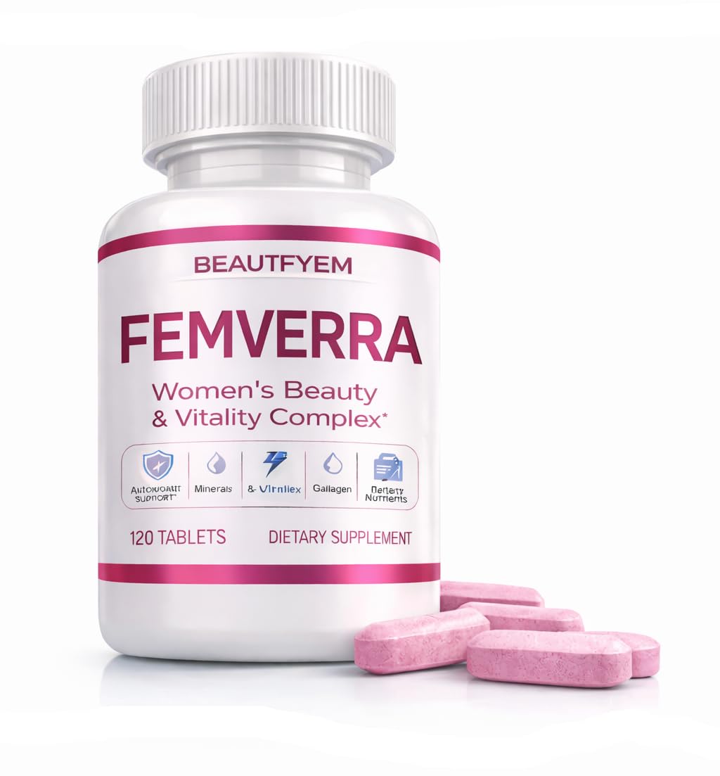 FEMVERRA Women 40+ Beauty & Anti-Aging Supplement – Collagen, Vitamins, Amino Acids & Herbal Extracts - Look Younger Women Face & Skin – Support a Youthful Glow, Firm Curves & Vitality.