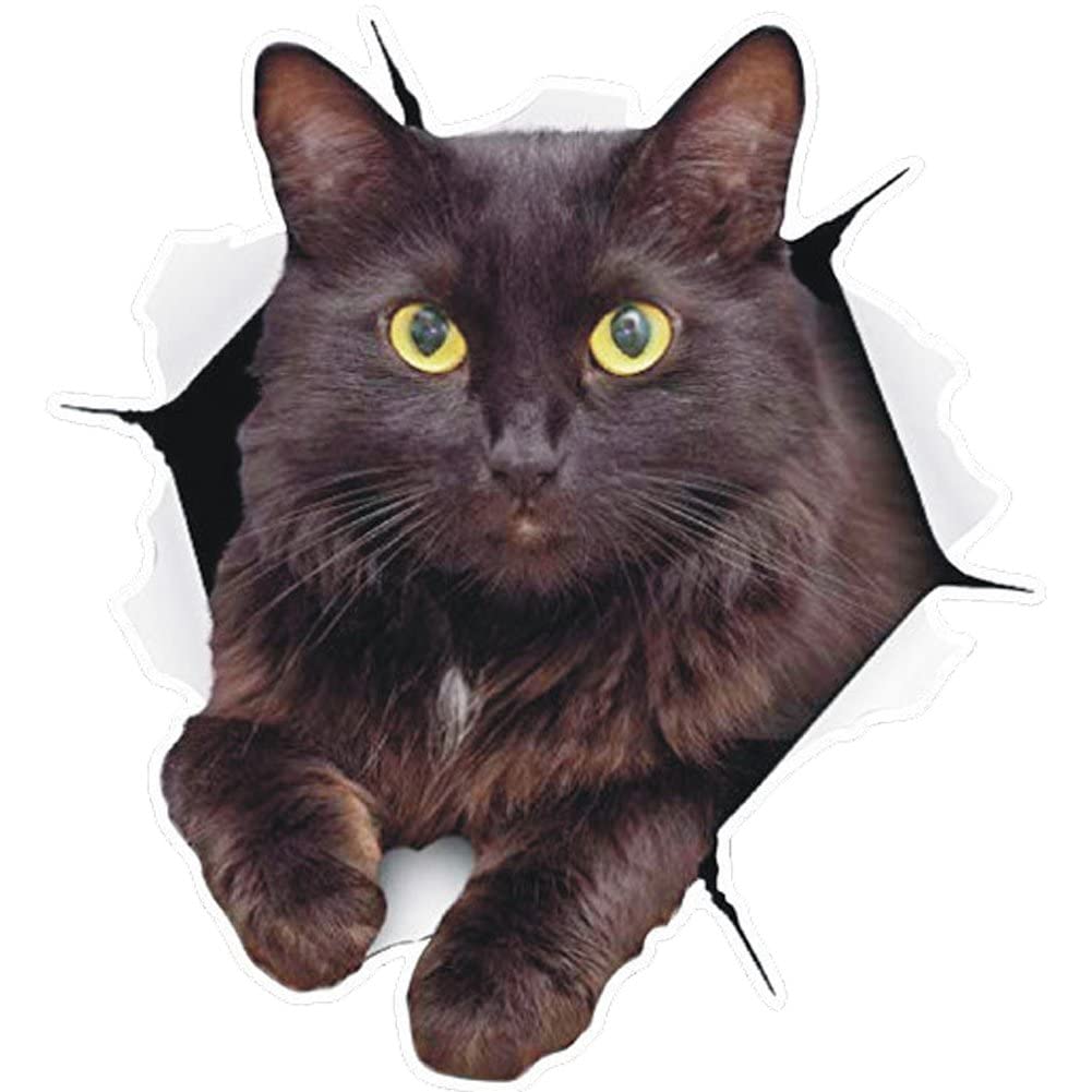 Dinntty As Shown 3D Car Sticker Waterproof Animal Cat Auto Decal Self-Adhesive Cartoon Car Sticker Aesthetic Sticker For Car Styling Decor
