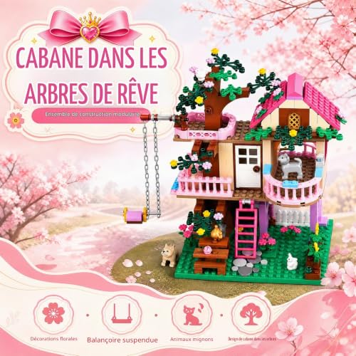 CSNRHG Dream Tree House Friends - Jouet éducatif de construction de 504 pièces - Cadeau pour filles, adolescents, enfants et adultes à partir de 6 ans – vue 2