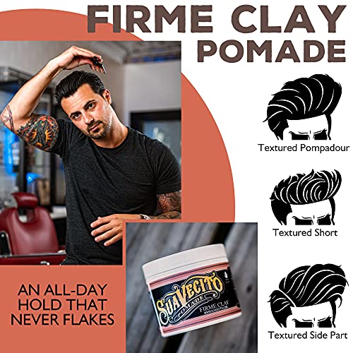 Suavecito Pomade Firme Clay 4 Oz, 2 Pack - Strong Hold Hair Clay For Men - Low Shine Matte Hair Clay Pomade For Natural Texture Hairstyles #TOP2
