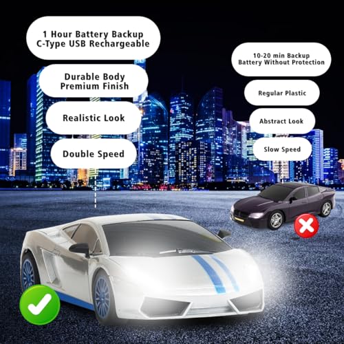 Image of Wembley Remote Control Car High Speed Mini 1:24 Scale Type-C USB Rechargeable Racing RC Cars for Kids Silver Blue