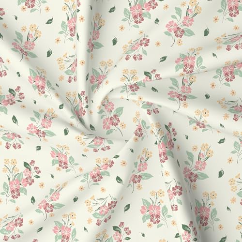 Image of Layers 100% Cotton Bedsheet for Double Size Bed | Lumina Floret Collection | 144 TC Soft & Breathable | Floral Print with 2 Pillow Covers | Wrinkle Free | 3 Piece Bedding Set - Pink & White