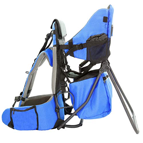 image for ClevrPlus Cross Country Baby Backpack Carrier, Blue, Toddler Hiking Ba