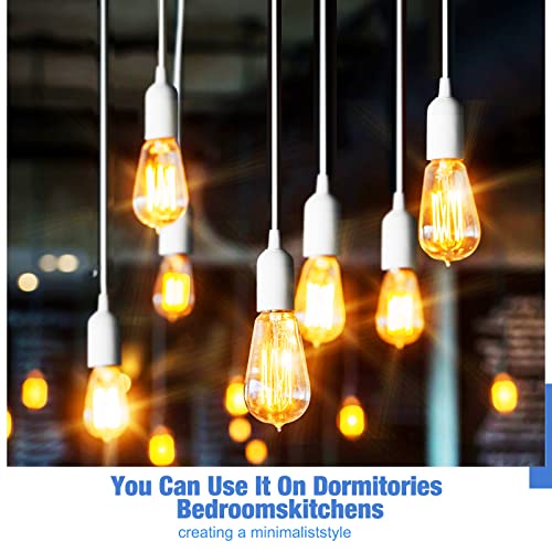 Coume Extension Hanging Lantern Cord Cable Extension Light Cord Hanging Lantern Pendant Lamp Cord Switch Plug, E26 E27 Bulb Socket And Hooks For Kitchen Bedroom Plant Growth Light (White, 12 Pcs) #TOP5