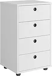 Gaveteiro de Mesa De Cabeceira Multiuso 4 Gavetas Classic/Dream/Quarto (BRANCO)