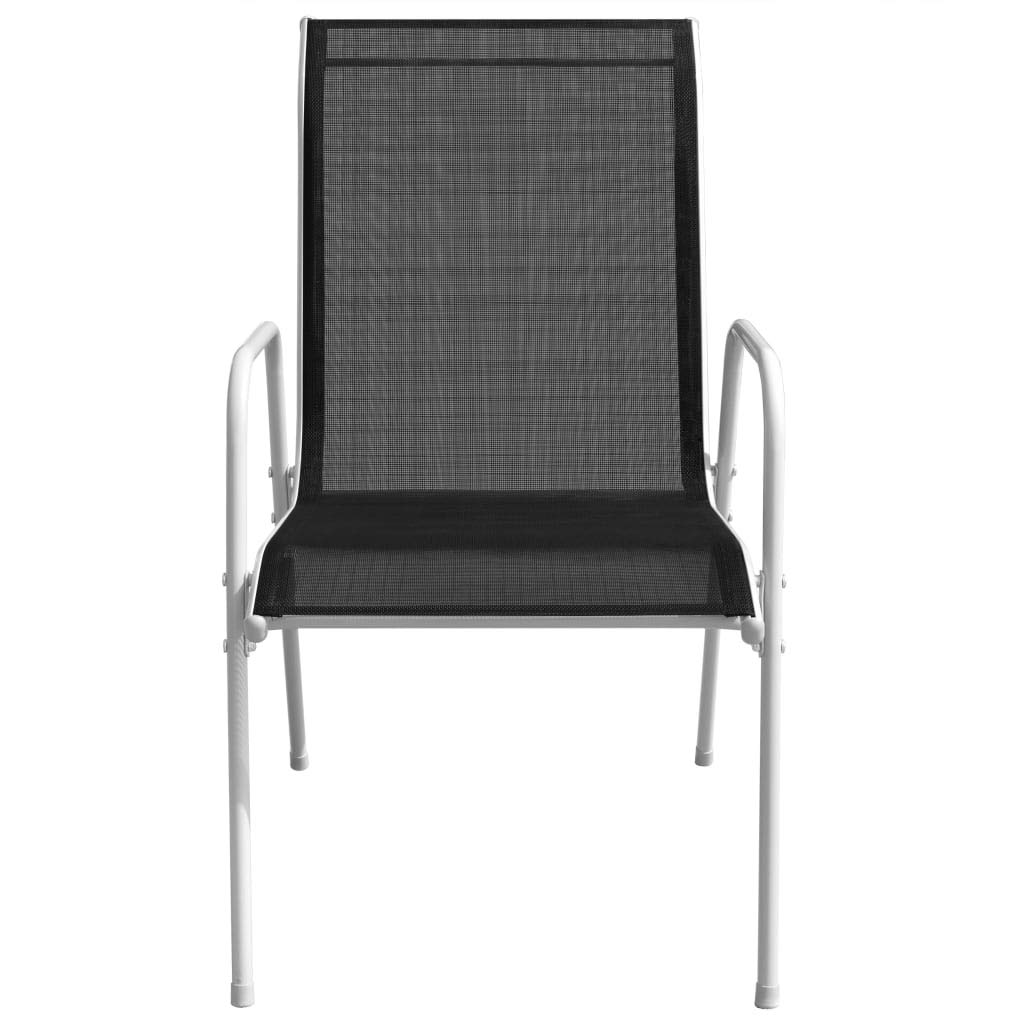 Juego de mesa y silla de jardín de 3 piezas de acero con recubrimiento en polvo con tablero de cristal templado para terraza, balcón y muebles de jardín, muebles de salón para exteriores