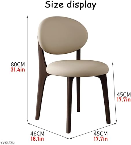 Miniatura 3 de YVYKFZD Juego de sillas de comedor, sillas de cocina de madera maciza, silla de comedor de granja con respaldo curvo, silla tapizada de cuero para