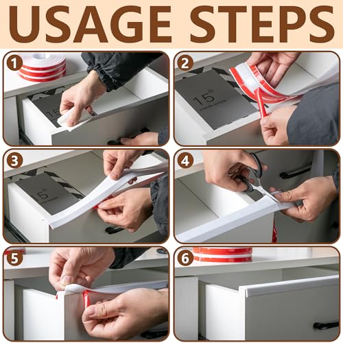 Image of 9.8Ft Self-Adhesive Flexible Edge Protector-3 /4 Self Adhesive U Channel Rubber Edge Trim-Flexible Wall Corner Protectors Guards for Plywood Drawers Besks Shelves