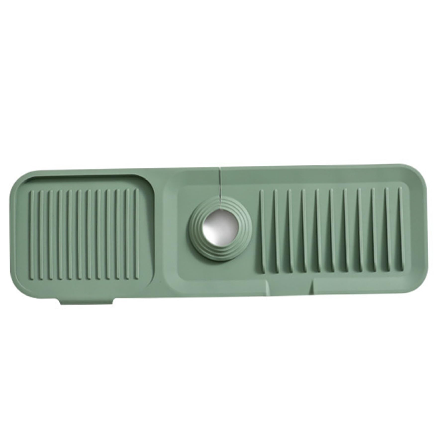 Licsaliwe Sink Splash Guard - 17.7" Silicone Sink Faucet Mat with Drainage Slope, for Kitchen Behind Faucet, Olive Green