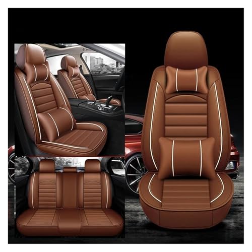 Housses de siège voiture luxe en éco-cuir marron café pour intérieur VW
