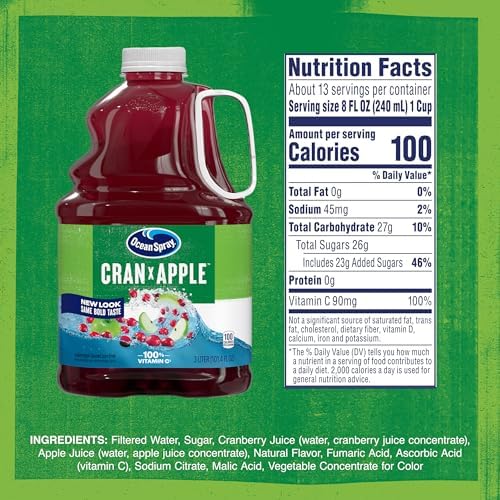 Ocean Spray® Cran-Apple™ Cranberry Apple Juice Drink, 101.4 Fl Oz Bottle (Pack of 1)